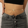 Catena da corpo dorata con ciondoli a cuore malocchio e doppia catena per donna - X534-Malocchio