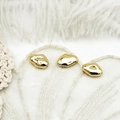 Irregular 18K gold plated baroque style metal beads with polished mirror finish texture - Long Small Stone Style
