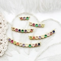 Colgantes curvos chapados en oro de 18K con circonitas de colores para joyería DIY - Estilo Redondo / Estilo Corto
