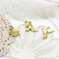 18K gold plated origami animal pendants including swan kangaroo and bird for DIY jewelry - Swan 21*23.7mm