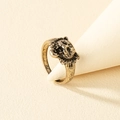 Retro vintage lion head ring in antique gold finish for hip hop streetwear jewelry - US 9 / Vintage Gold