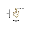 18K gold plated dove pendant with white shell inlay and zircon accents for jewelry making - White Shell Bird