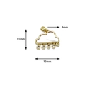 18K gold plated copper cloud pendant with white shell and crystal droplets, 11x13mm size - White Shell Water Drop Cloud