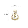 18K gold plated money bag pendant with mother of pearl and dollar sign, 10x14.5mm size - Mother of Pearl Money Bag (10*14.5mm)