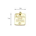 Square 18K gold plated charm with Falling in love for real text and floral detail - Square Letter Tag (T0418)