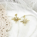 Exquisite 18K gold plated octagonal star pendants with central pearl and zircon accents - Artificial Pearl Hexagram (20.5*18mm)