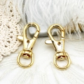 18K gold-plated lobster clasps with swivel ring for DIY jewelry making and keychains - Oval Keychain Hook