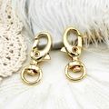 Pair of 18K gold-plated swivel lobster clasps for DIY jewelry making and keychains - Round Keychain