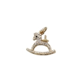 Carousel horse pendant in 18K gold plating with micro-pave sparkling white zircons - Micro Inlaid Rocking Horse (G0165)