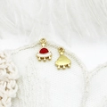 Detail of double-sided UFO charm in 18K gold plated alloy for DIY jewelry making - Spaceship