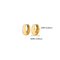 Minimalist wide golden hoop earrings featuring a polished finish and a 10mm diameter size - 10mm Chunky Hoop (E5632) / Gold