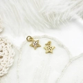 DIY jewelry charm with micro-set zircon stars in 18K gold finish for necklaces - Mini Star