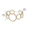 Minimalist wide open cuff bracelet in 18K gold finish with hammered texture design - Intertwined Ring Hollow Style (G121734)