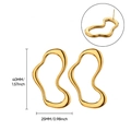 Irregular streamlined 18k gold geometric butterfly stud earrings 40x25mm dimensions - Irregular Streamline Hollow Style (E5366)