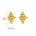 Golden geometric 18k earrings with diamond-shaped clustered spheres, 7mm height - Rhombic Cluster Sphere Style (E5295)