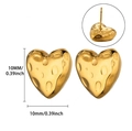 Minimalist 18k gold heart-shaped stud earrings with hammered texture measuring 10mm - Hammered Heart Style (E5288)