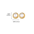 12mm runde Ohrstecker aus 18K vergoldetem Edelstahl mit weißer Perle Einlage - Runder Stil mit künstlicher Perle (E5675G)