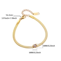 Golden stainless steel snake chain heart bracelet with purple stone in 16 plus 3 cm length - Purple Heart (2) / 16+3cm