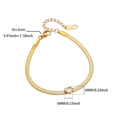 Golden stainless steel heart bracelet with white zircon and snake chain 16+3cm adjustable - White Heart (4) / 16+3cm