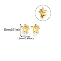 Detailed size chart showing gold starfish earrings with pearls, height 13mm and width 12mm - Sea Star With Pearl Stud Style (E5699G) / Gold