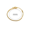 Dubbellaagse 18k goud vergulde roestvrijstalen hartarmband met lengte van 16cm-16,5cm - 16cm / Goud Dubbele Slang- Kralenketting (G5101802)