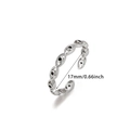 Bague ajustable minimaliste œil protecteur en argent avec détail noir et diamètre de 17 mm - Ouvert Réglable / Style Argent Noir (JZ9281P-2) / Argent Noir
