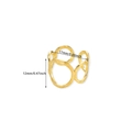 Detailed view of 18k gold plated ring with hammered texture and dimension markings - Hammered Round Layered Style (G6107645) / Gold