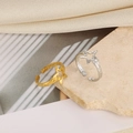 Minimalistischer Sternring mit gehämmertem Gold-Finish und verstellbarem Edelstahlband - Hohler Fünfzackiger Stern (JZ7660)