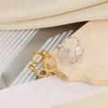 Adjustable hammered gold and silver rings with irregular geometric multiring texture - Irregular Multi-Ring (JZ7645) / Gold