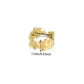 Gold stainless steel daisy flower ring with textured petals shown in 17mm size - Daisy Flower Style (JZ7887G) / Gold
