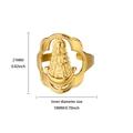 18K gold plated hollow cross ring featuring Our Lady of Guadalupe religious design - Virgin Mary Relief Style (G6307923) / Gold