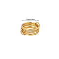 Three-layer stacked gold stainless steel ring with 17mm inner diameter for women - US 7 / Gold Triple Layer Frosted (JZ8203)