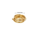Three-layer stacked gold ring with 17mm inner diameter in polished stainless steel - US 7 / Gold Polished Multi-layer (JZ8205)