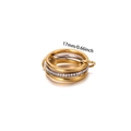 Three-layer mixed gold and silver stainless steel ring with crystal stones and 17mm size - US 7 / Gold & Silver Patchwork Rhinestone (JZ8206)