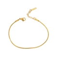 Minimalist 18k gold plated stainless steel snake chain bracelet with adjustable lobster clasp - Snake Bone Chain Style (B1895G) / Gold