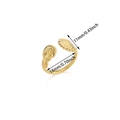 Golden stainless steel adjustable ring featuring shell and elephant charms with sizing - Shell Elephant Style (JZ7882G) / Gold