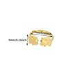 Adjustable golden stainless steel open ring featuring a double lion head design - Lion Head Offset Style (JZ7884G) / Gold