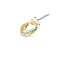 Gold plated stainless steel open ring featuring a streamlined design and pearl cross accent - Streamline Texture Style (JZ7891G) / Gold