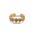 Adjustable 18K gold plated copper ring with colorful zircon flower petal design - Gold Rose Flower Cluster Style