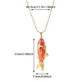 18k gold plated stainless steel necklace with a vibrant red enamel koi fish pendant - Gold Red Scale Fish (G127416G-3)