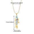 Detail view of koi fish pendant showing exact size 51x17mm and 40+5cm chain length - Blue White Scale Fish (G127416G-1)