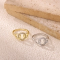 Elegant gold and silver triple interlocking rings with sparkling pavé cubic zirconia - Interlocking Triple Ring Style (JZ8545) / Gold