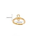 Adjustable gold butterfly bow ring with zircons featuring 12mm by 18mm dimensions - Adjustable Open / Interwoven Infinity Style (JZ8255G)