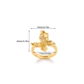 18K gold plated bowknot butterfly ring with zircon stones and adjustable open band - Adjustable Open / Full Zircon Butterfly Style (JZ8360G)