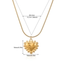 18k gold plated heart pendant necklace with sunburst texture and 40+5cm adjustable chain - Wavy Heart Style (G9107376)