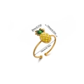 Macro detail of enamel pineapple ring showing 8mm x 14mm size and 18mm inner diameter - Pineapple Style (G128495)
