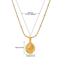 Dettaglio collana placcata oro 18K con pendente rosa e misure delle dimensioni - Rosa in Rilievo Ovale (N07493)
