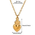 Collana con ciondolo a cuore in oro 18 carats con bordi perlati e catena regolabile - Cuore con Trama Perlata (N07604)