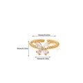 Adjustable golden ring with butterfly zircon inlay and textured twist band details - Butterfly Twisted Band Style (G9128578)