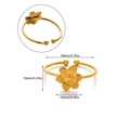 Detailed macro view showing the 18K gold plated flower texture and pearl ring dimensions - Flower Style (JZ8314)